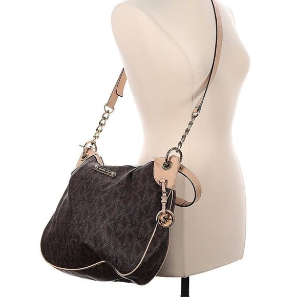 Michael Kors EUC Fulton satchel two way crossbody or shoulder bag gold hardware - Picture 2 of 13